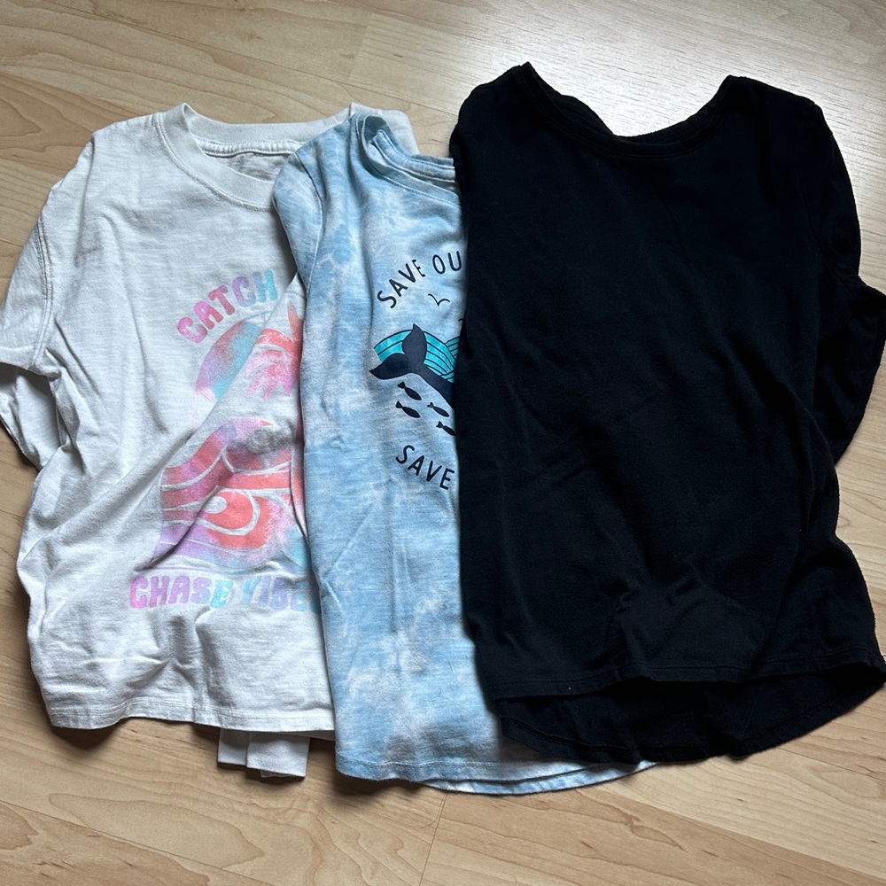 SO Kids 3-Pack long Sleeve Tees - Black, Light Blue, Cream